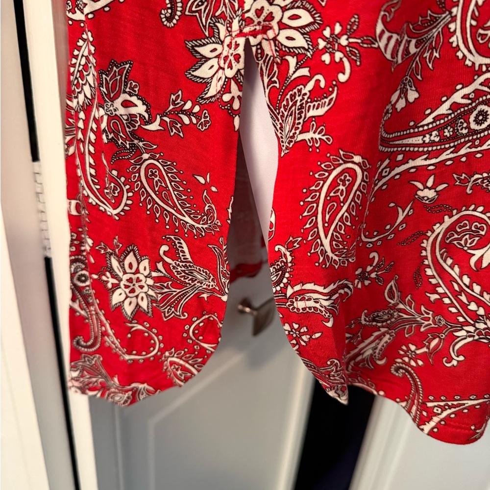 J. Jill Red Paisley Tunic Top - Picture 4 of 7
